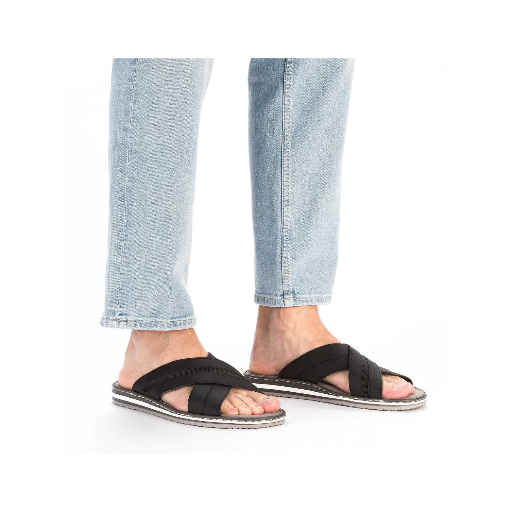 Rieker Men'S Mules Steel Black