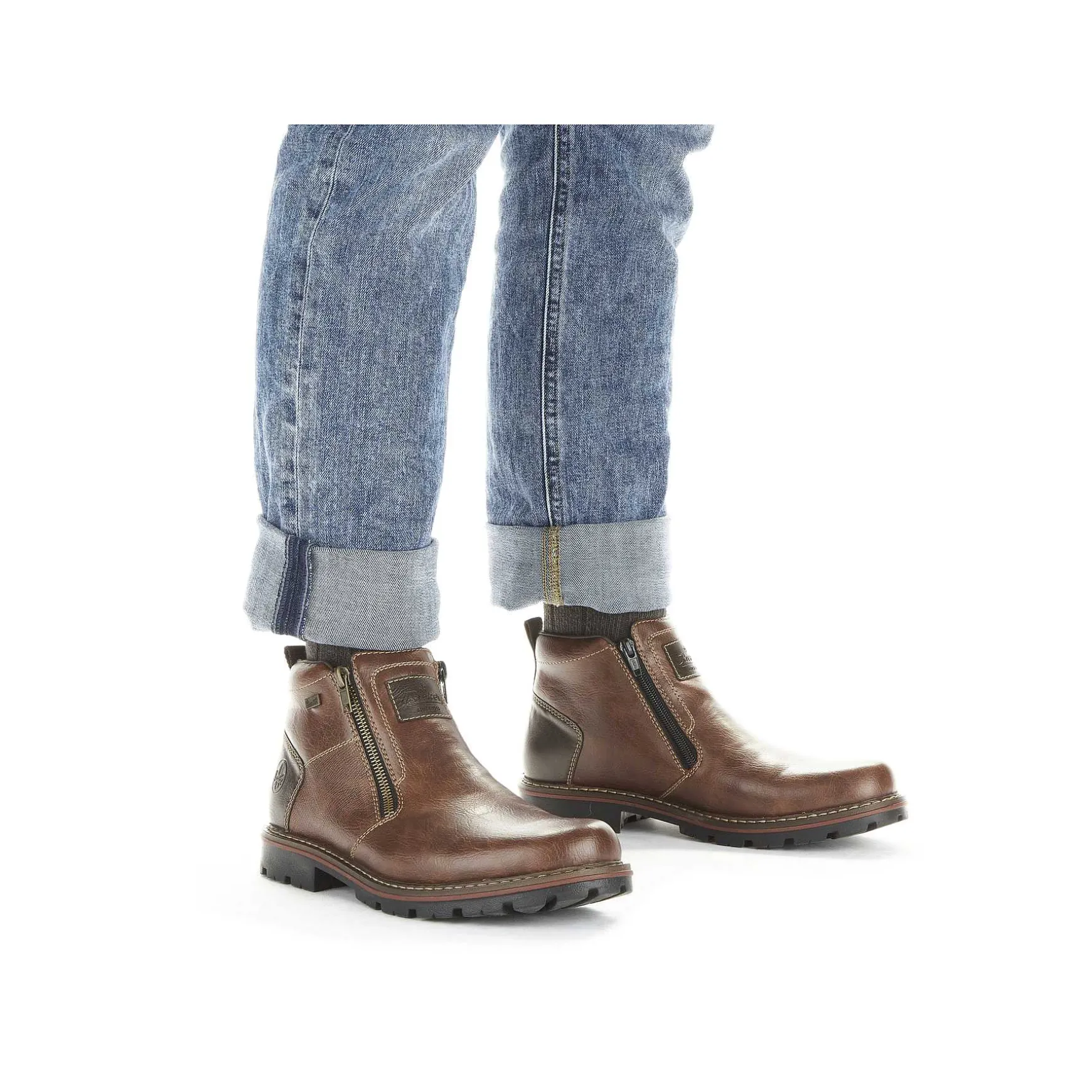 Rieker Men'S Short Boots Coffee Brown