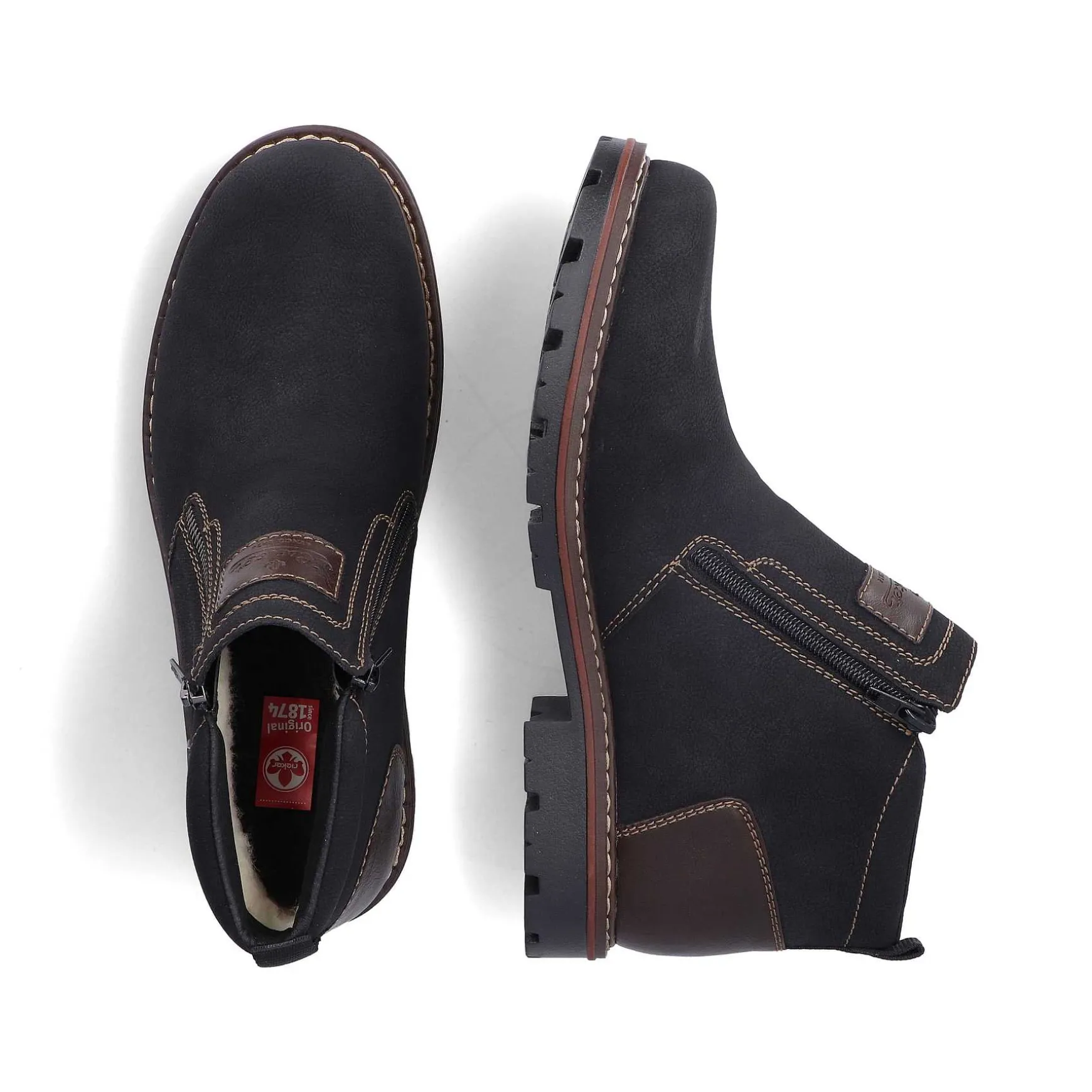 Rieker Men'S Short Boots Graphite Black