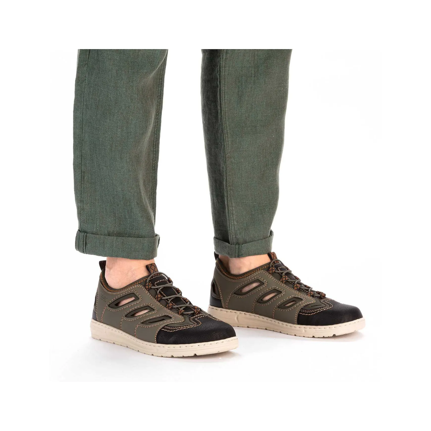 Rieker Men'S Slippers Green Grey
