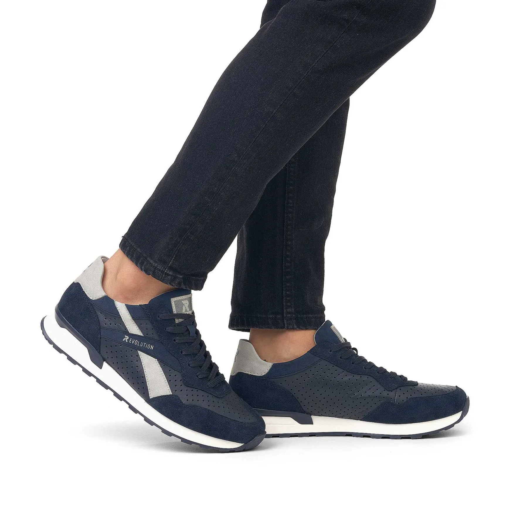 Rieker Men'S Sneaker Low Dark-Blue Dusty-Grey