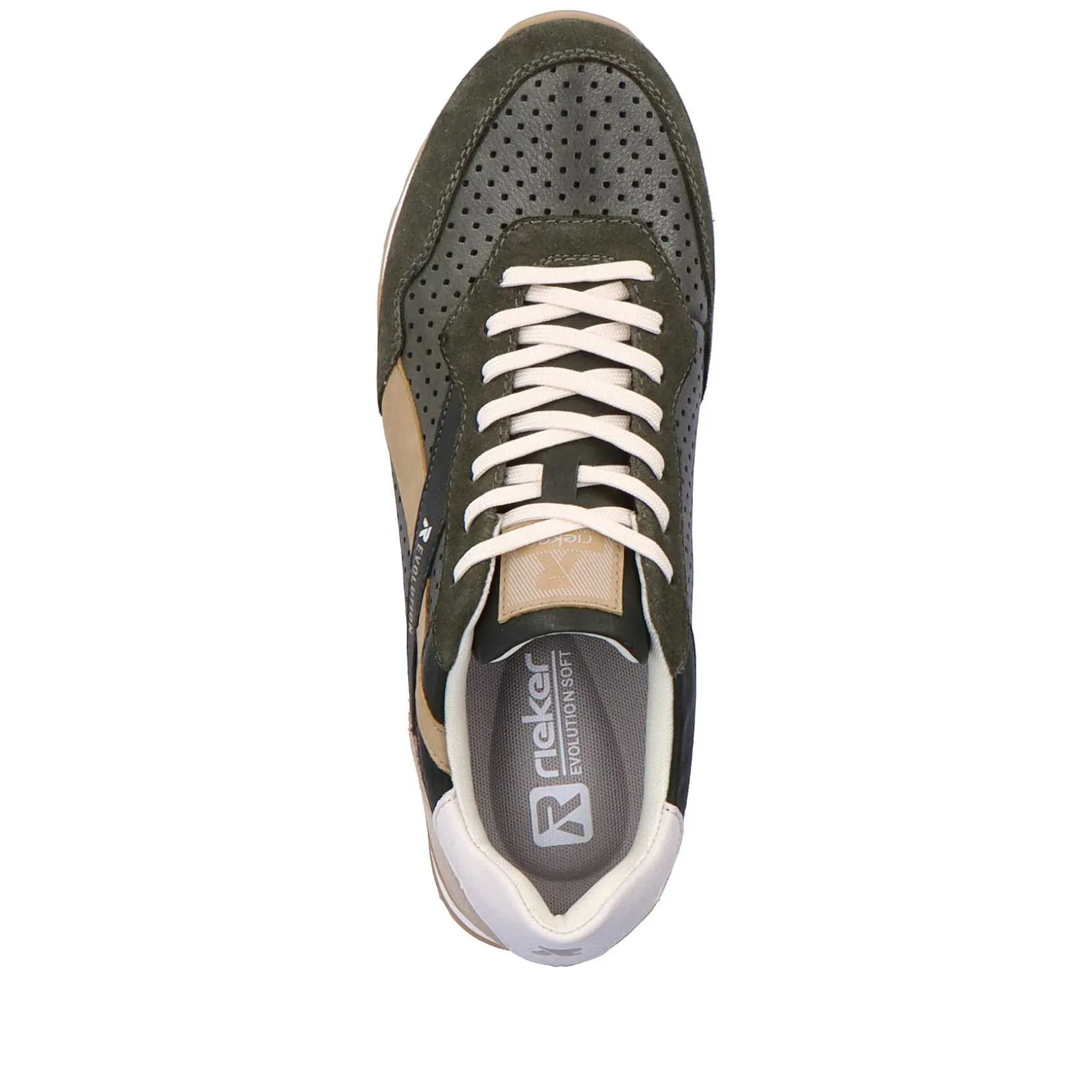 Rieker Men'S Sneaker Low Forest-Green Clay-Beige