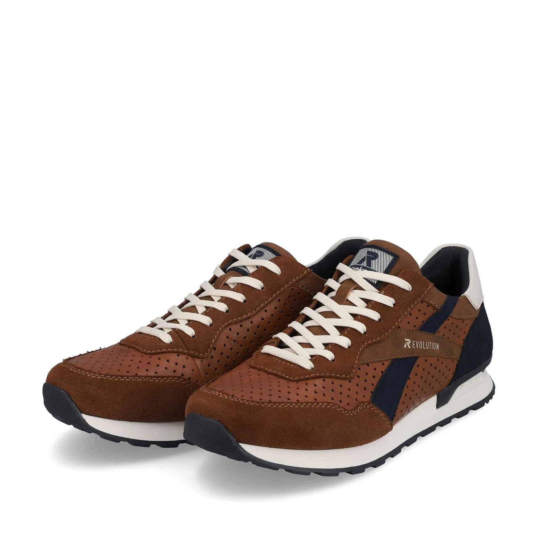 Rieker Men'S Sneaker Low Nut-Brown Ocean-Blue