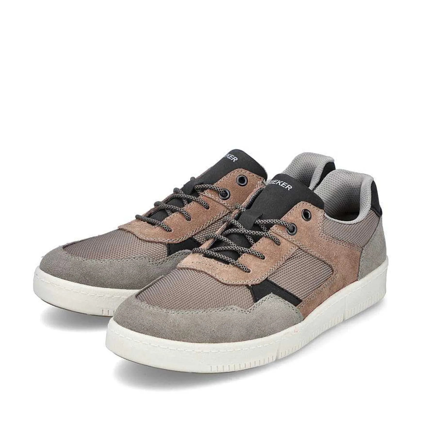 Rieker Men'S Sneaker Low Platinum Gray-Nut Brown