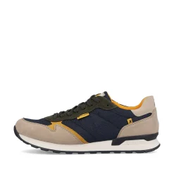 Rieker Men'S Sneaker Low Royal Blue Clay Beige