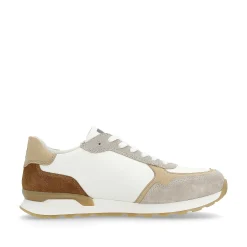 Rieker Men'S Sneaker Low Sand-Beige Swan-White