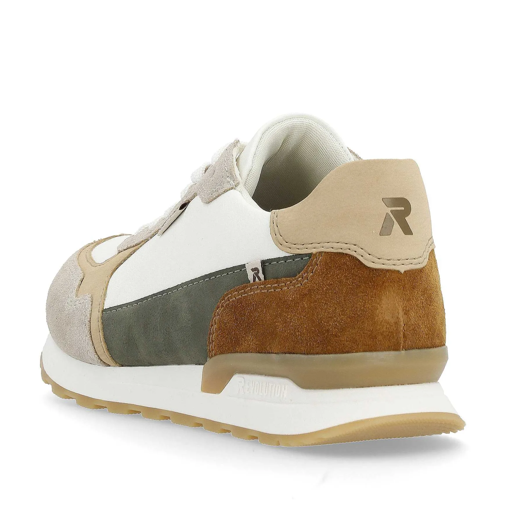Rieker Men'S Sneaker Low Sand-Beige Swan-White