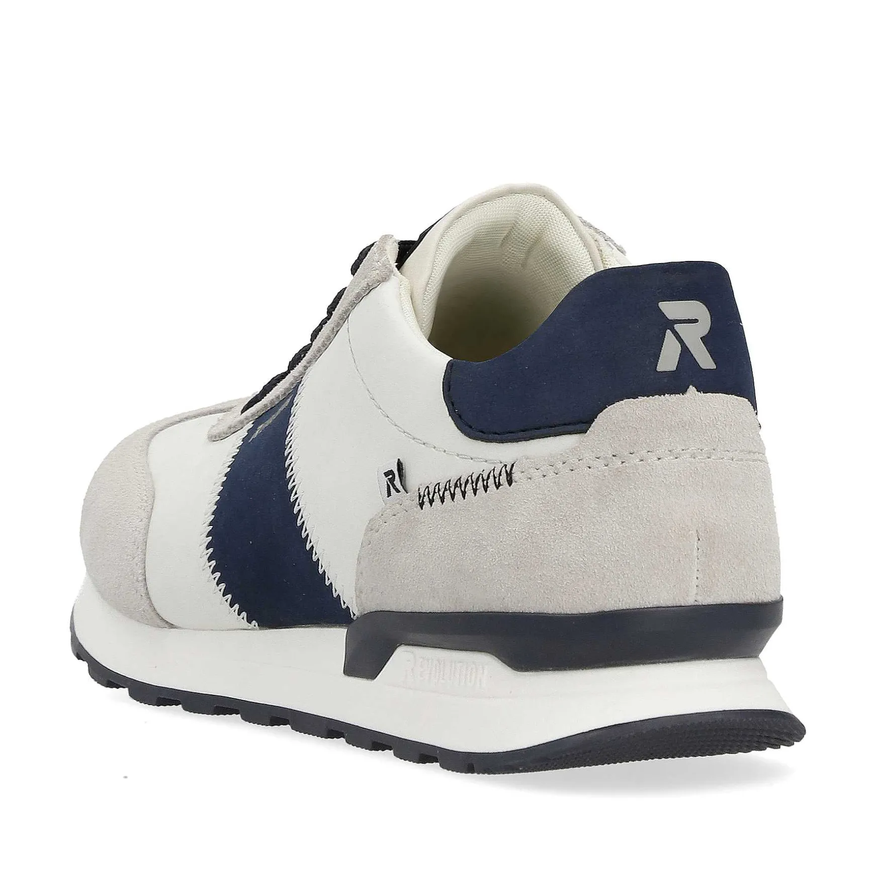 Rieker Men'S Sneaker Low Stone-Grey Creamy-White