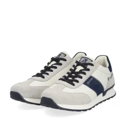 Rieker Men'S Sneaker Low Stone-Grey Creamy-White