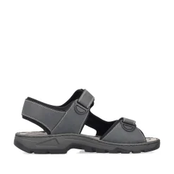 Rieker Men'S Trekking Sandals Dark Gray