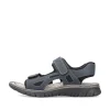 Rieker Men'S Trekking Sandals Blue Gray