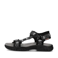 Rieker Men'S Trekking Sandals Asphalt Black-Gray