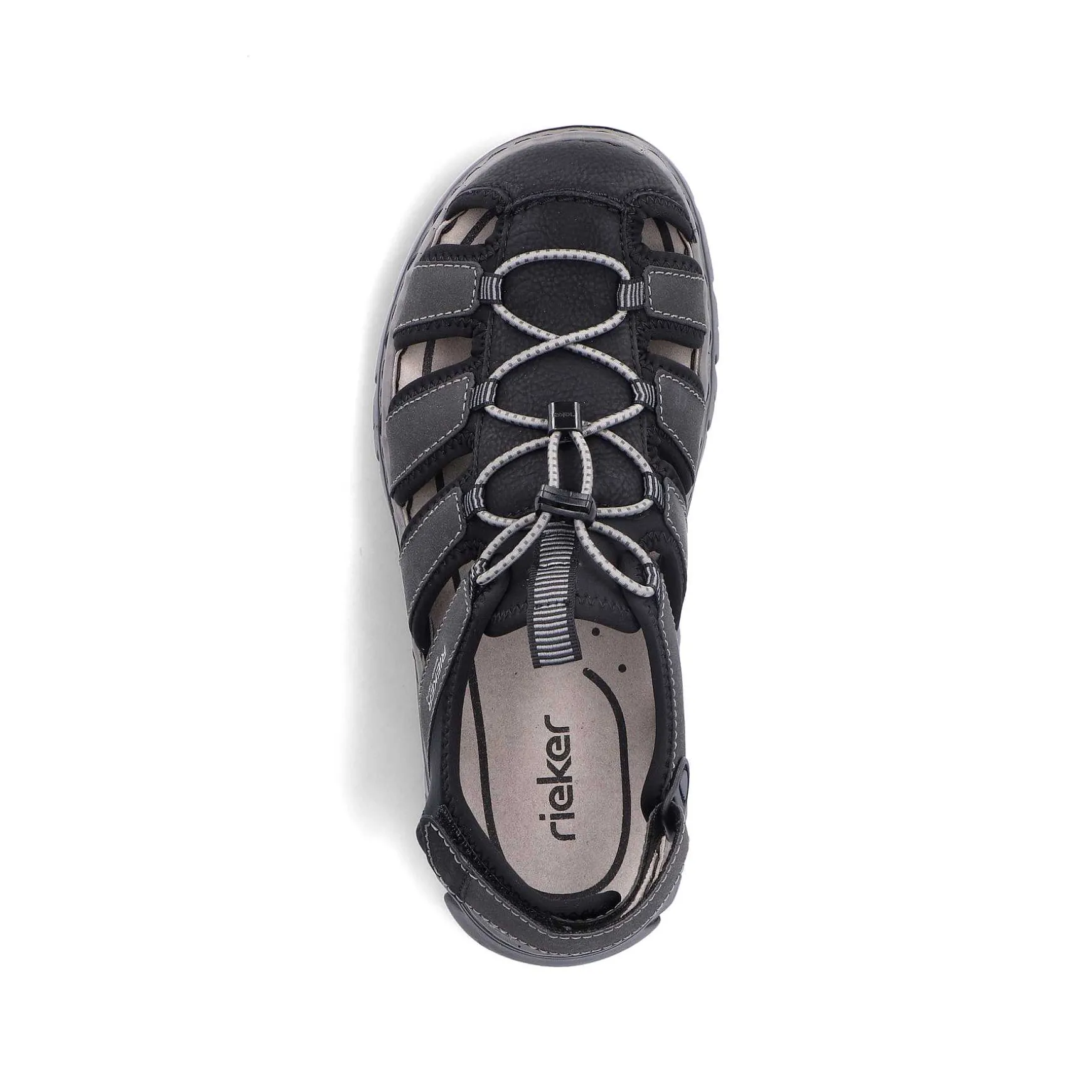 Rieker Men'S Trekking Sandals Graphite Black
