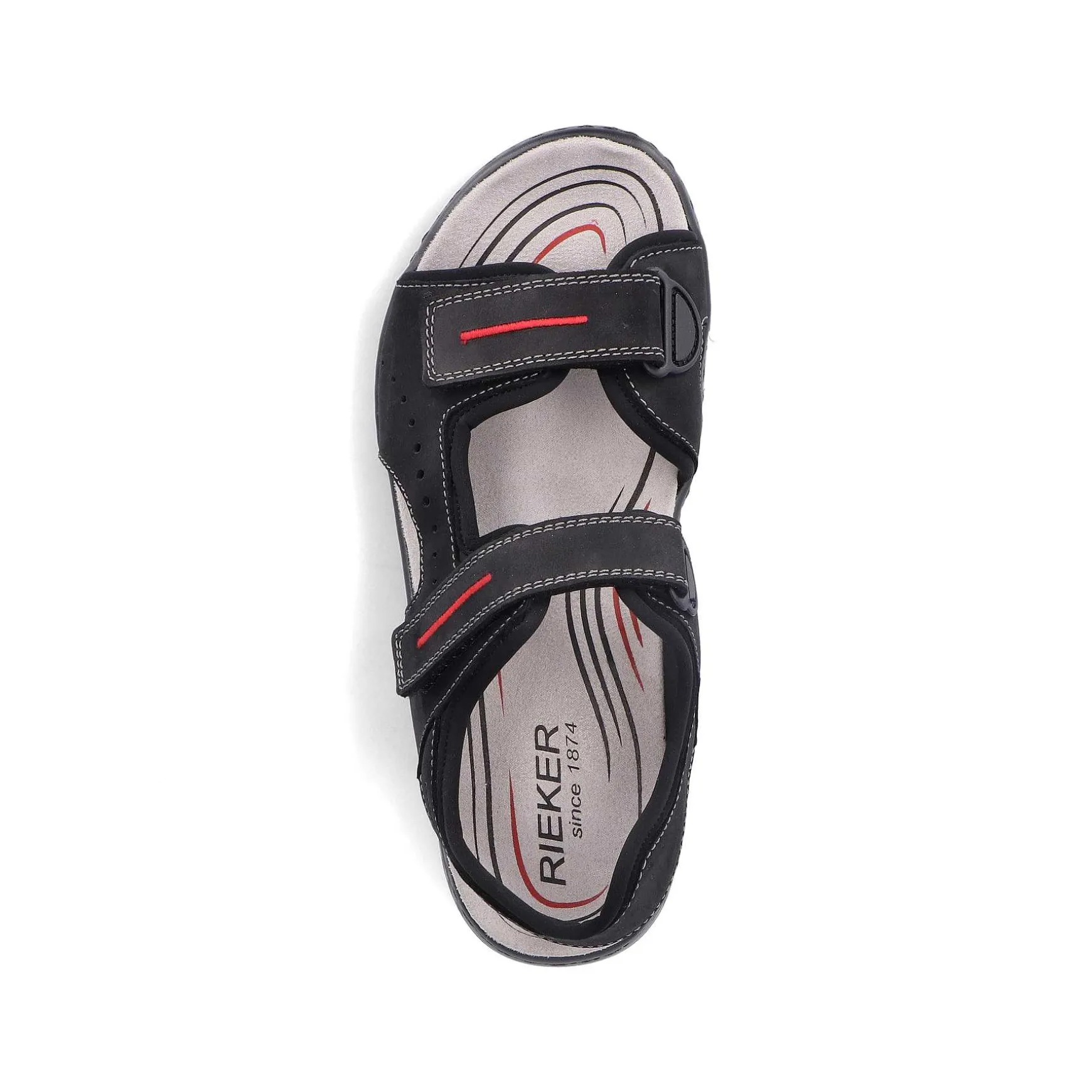 Rieker Men'S Trekking Sandals Asphalt Black