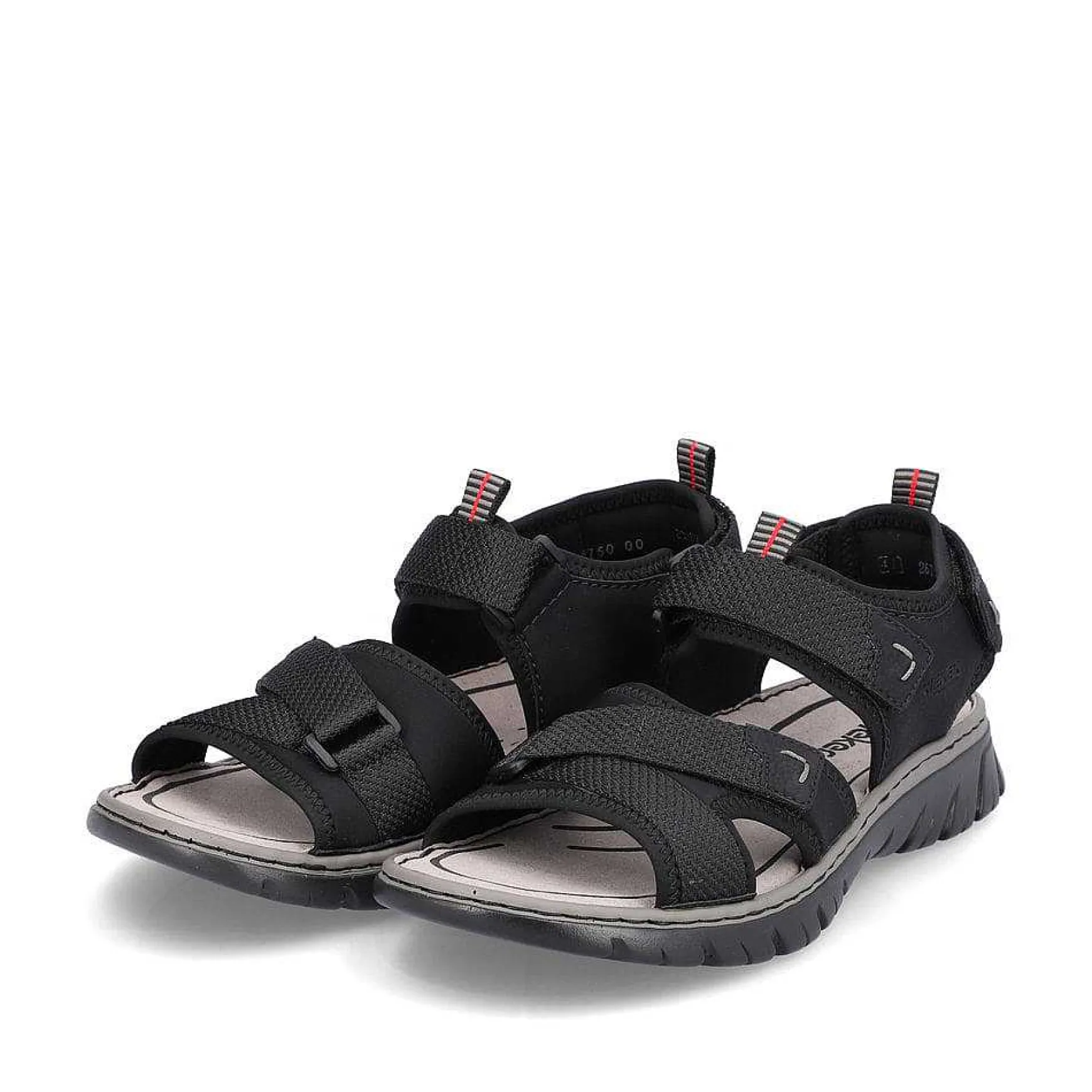 Rieker Men'S Trekking Sandals Jet Black