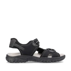 Rieker Men'S Trekking Sandals Jet Black
