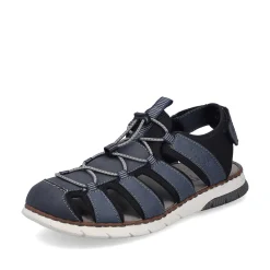 Rieker Men'S Trekking Sandals Steel Blue