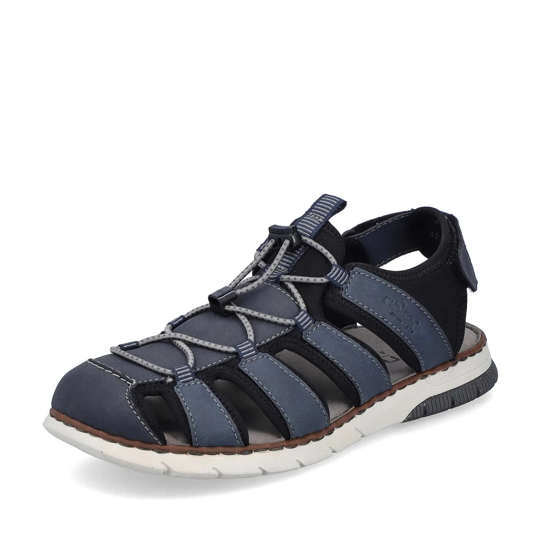 Rieker Men'S Trekking Sandals Steel Blue