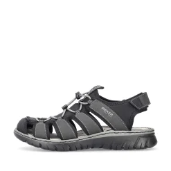 Rieker Men'S Trekking Sandals Graphite Black