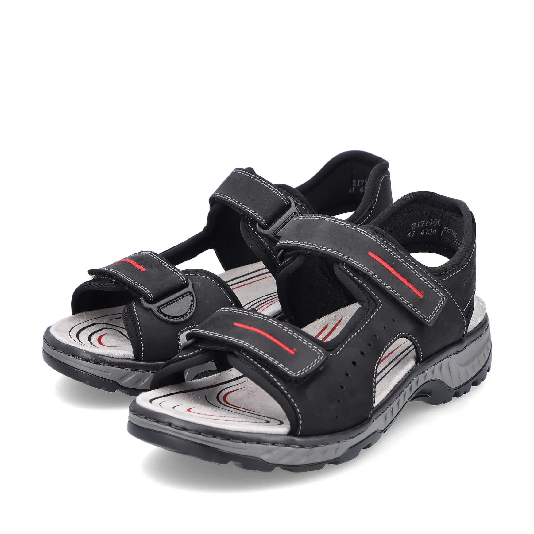 Rieker Men'S Trekking Sandals Asphalt Black