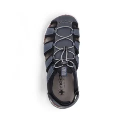 Rieker Men'S Trekking Sandals Steel Blue