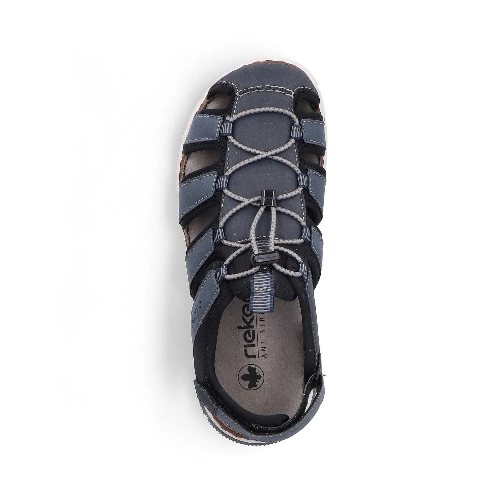 Rieker Men'S Trekking Sandals Steel Blue