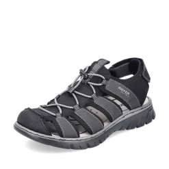 Rieker Men'S Trekking Sandals Graphite Black
