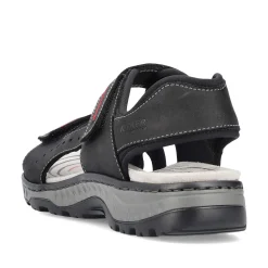 Rieker Men'S Trekking Sandals Asphalt Black