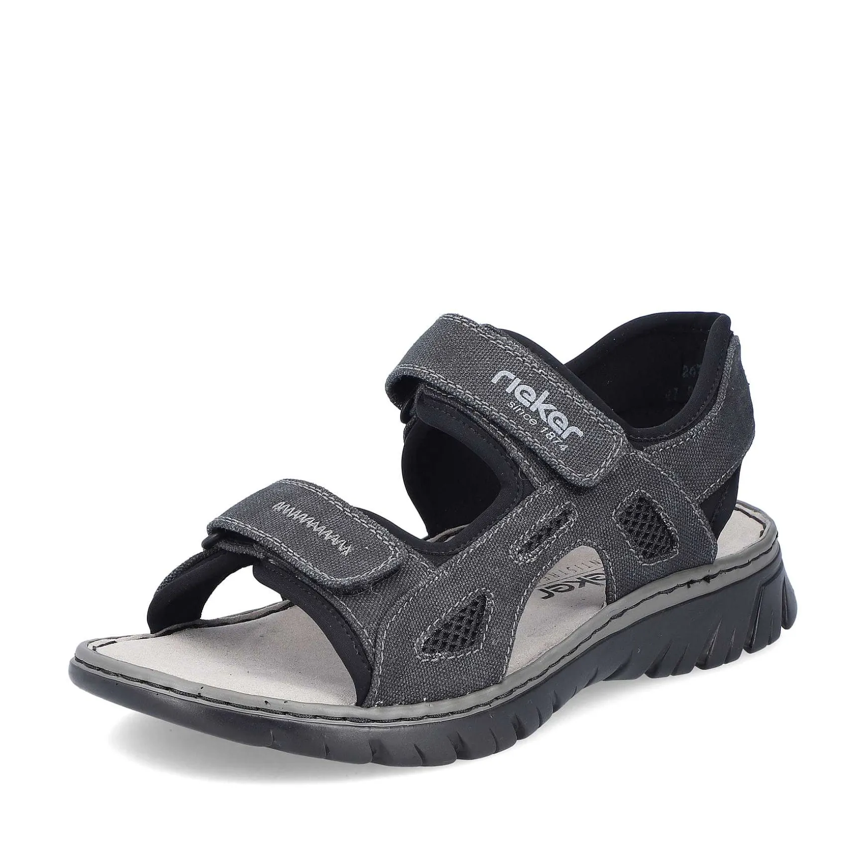 Rieker Men'S Trekking Sandals Stone Gray