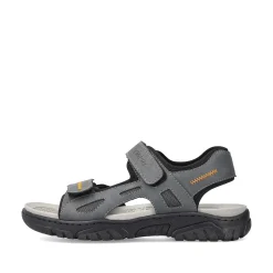 Rieker Men'S Trekking Sandals Steel Gray