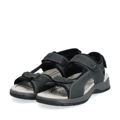Rieker Men'S Trekking Sandals Blue Gray