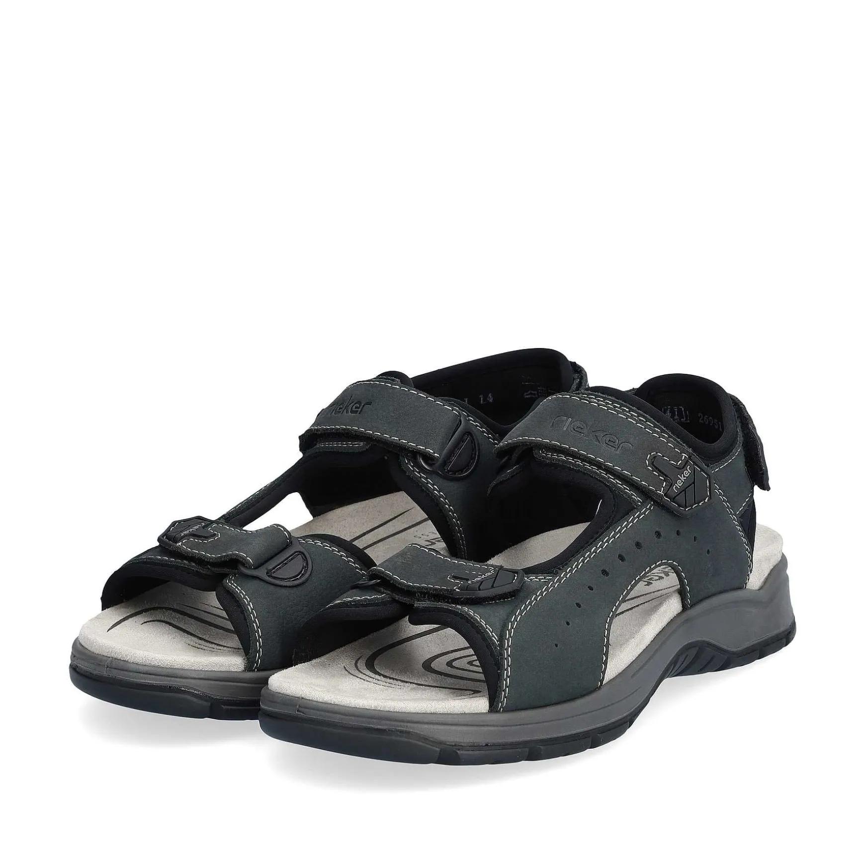Rieker Men'S Trekking Sandals Blue Gray
