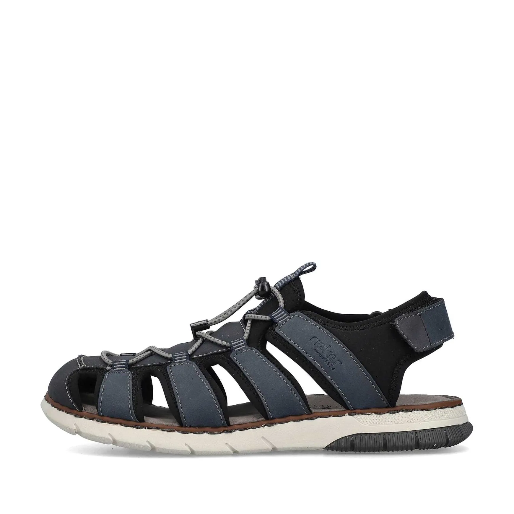 Rieker Men'S Trekking Sandals Steel Blue
