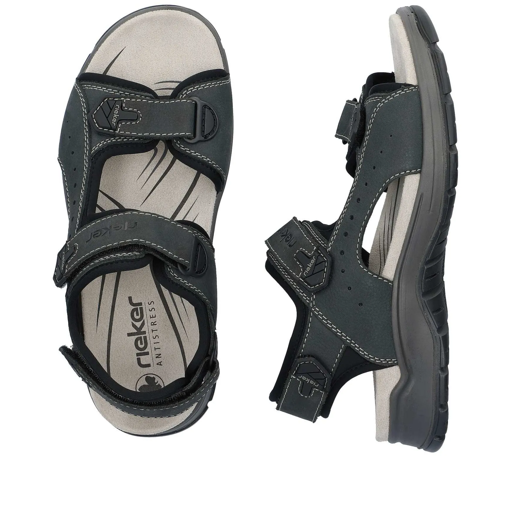 Rieker Men'S Trekking Sandals Blue Gray