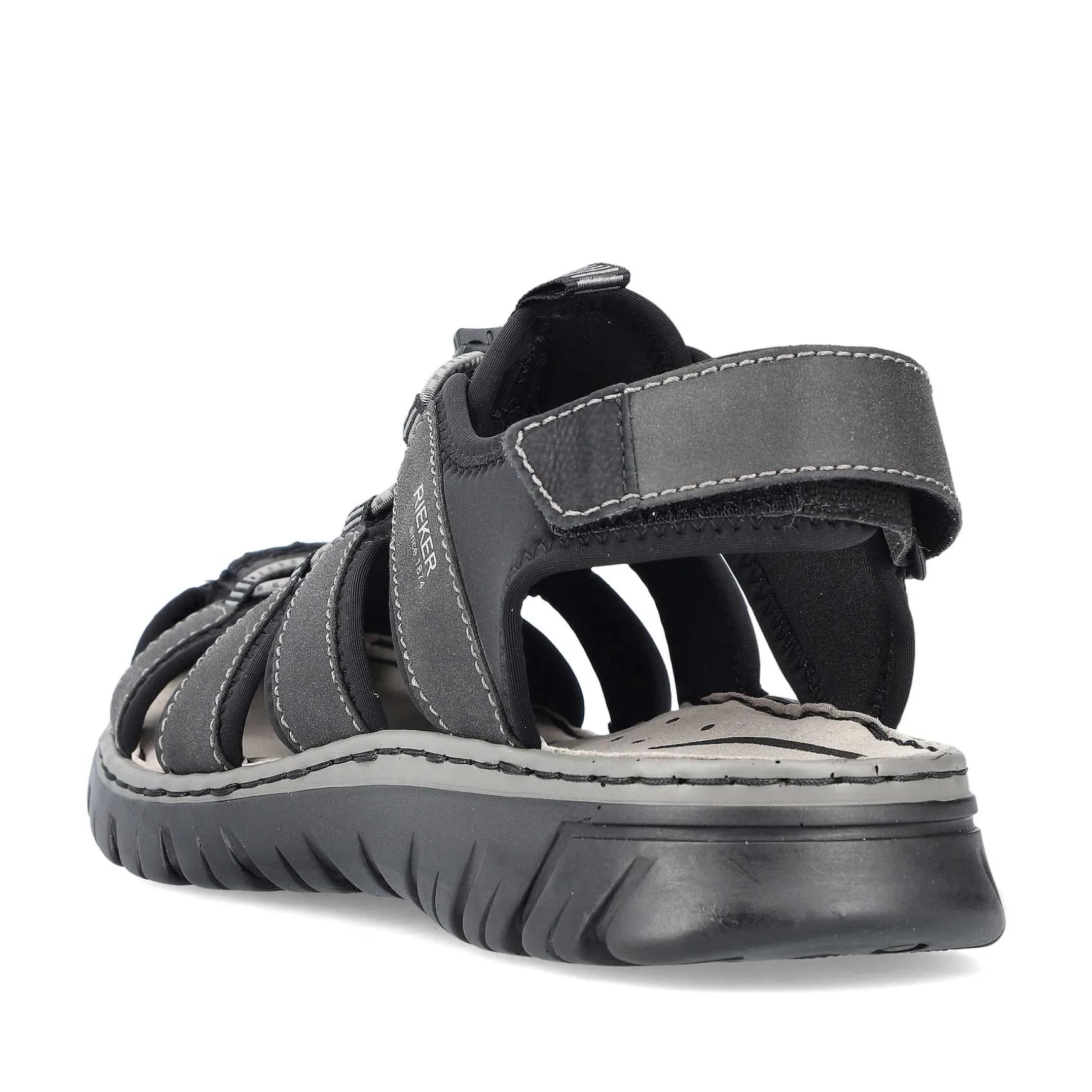 Rieker Men'S Trekking Sandals Graphite Black