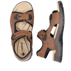 Rieker Men'S Trekking Sandals Wood Brown