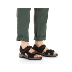 Rieker Men'S Trekking Sandals Asphalt Black