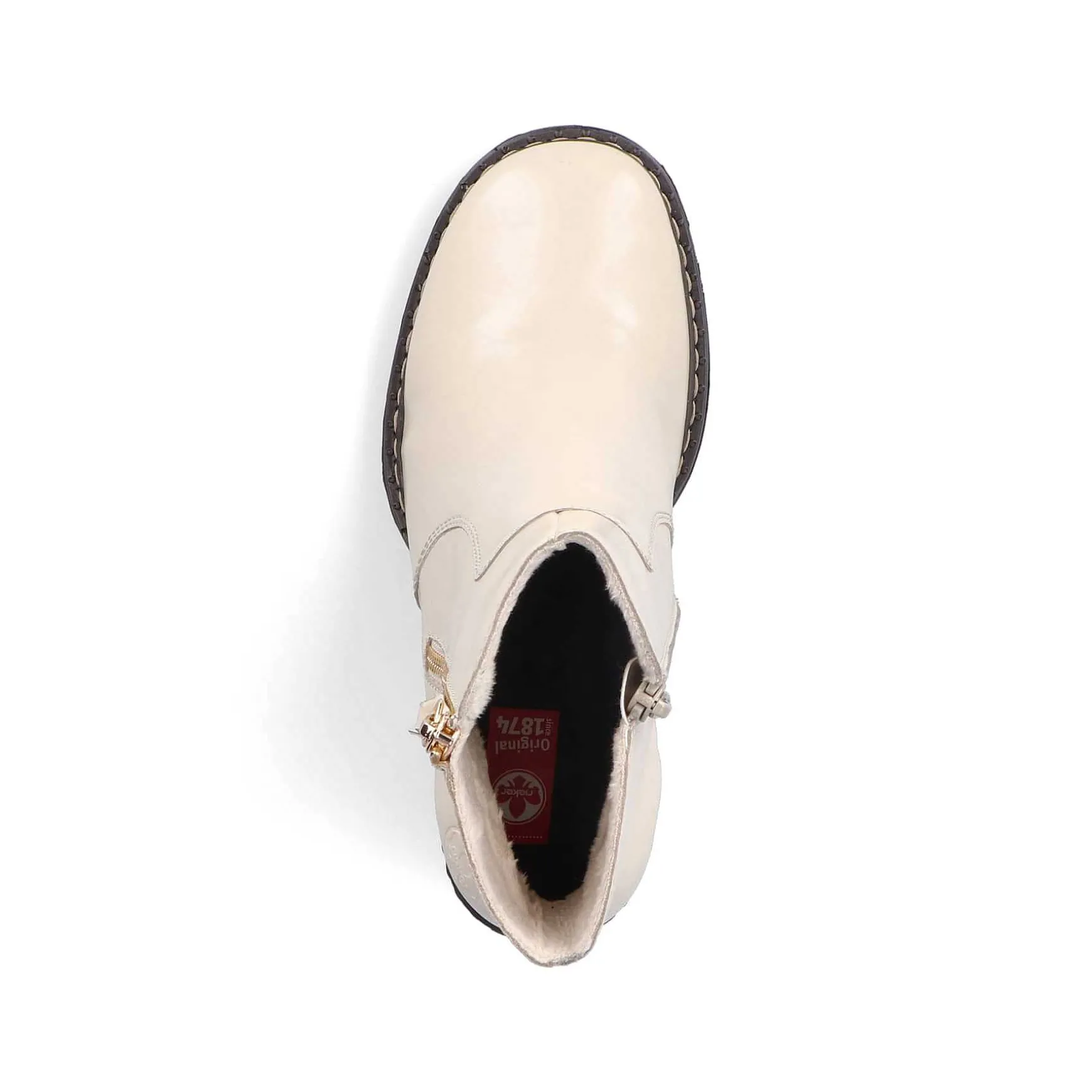 Rieker Women'S Ankle Boots Vanilla Beige-Black