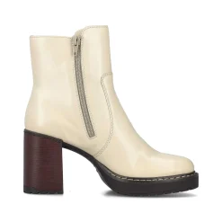 Rieker Women'S Ankle Boots Vanilla Beige-Black