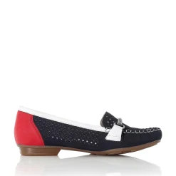 Rieker Women'S Ballerinas Ocean Blue-Fire Red