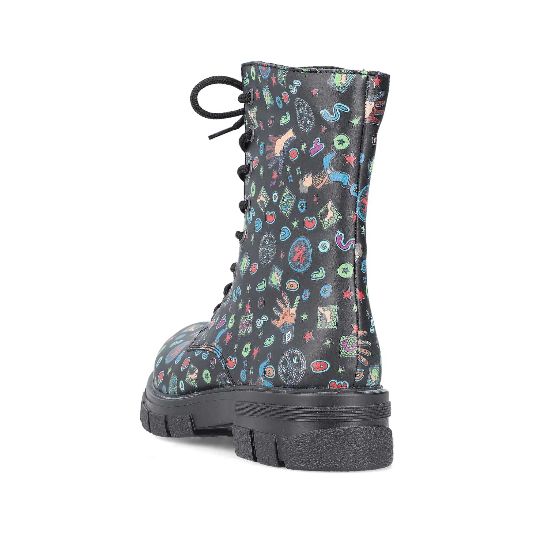 Rieker Women'S Biker Boots Multi-Black
