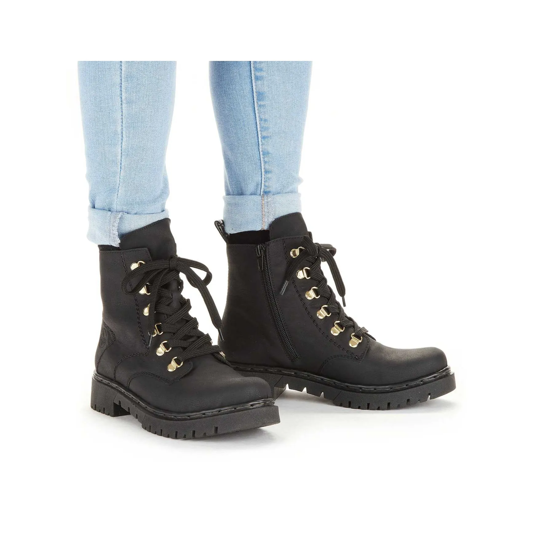 Rieker Women'S Biker Boots Jet Black