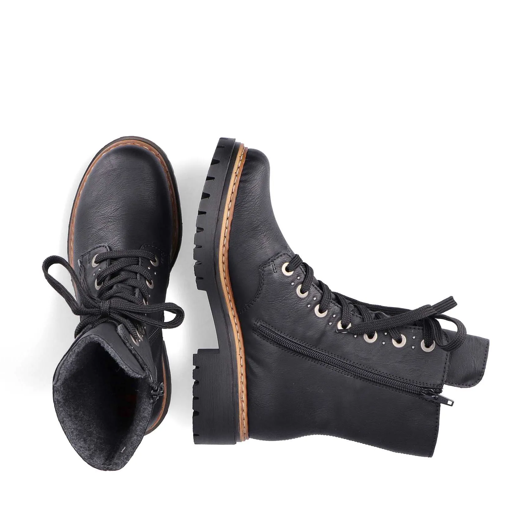 Rieker Women'S Biker Boots Graphite Black