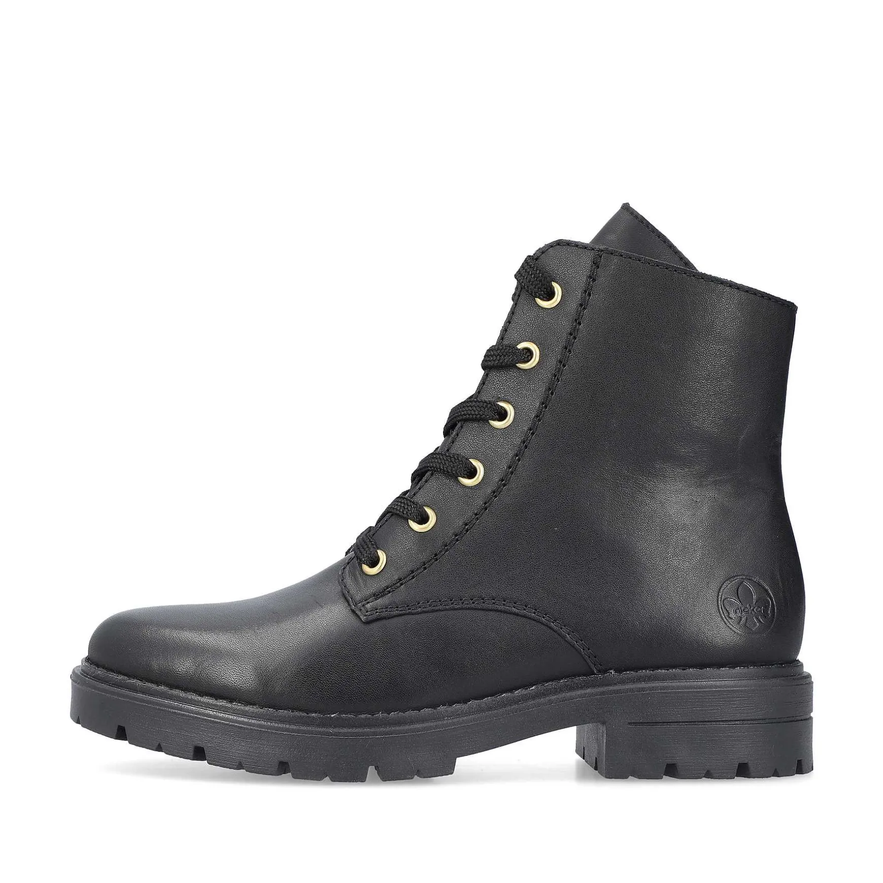 Rieker Women'S Biker Boots Glossy Black