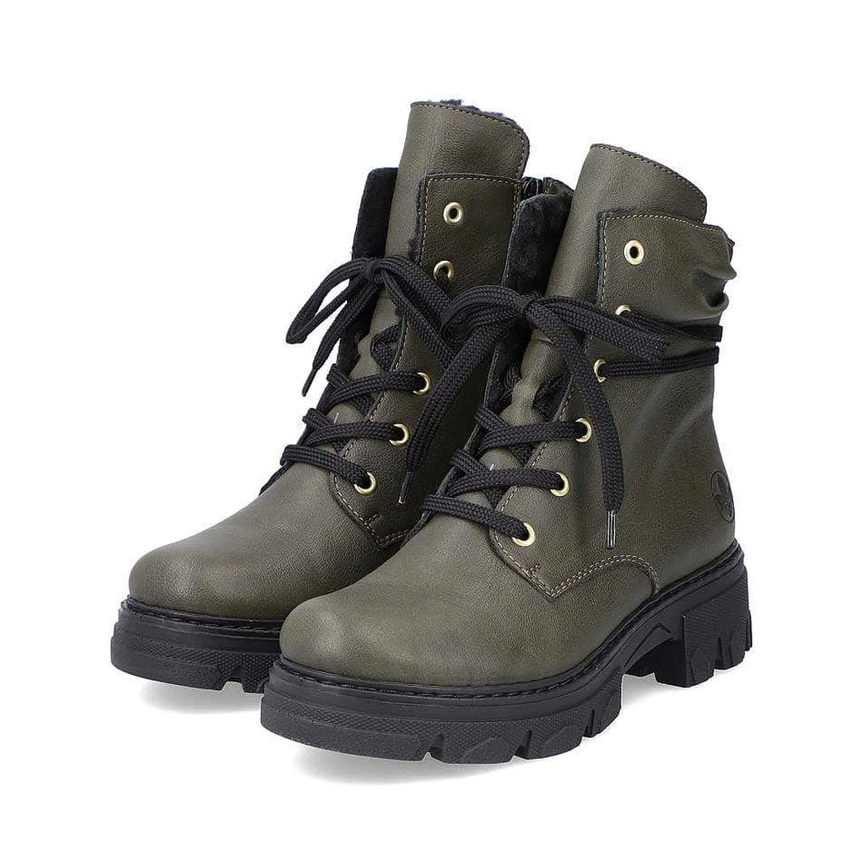 Rieker Women'S Biker Boots Khaki Green