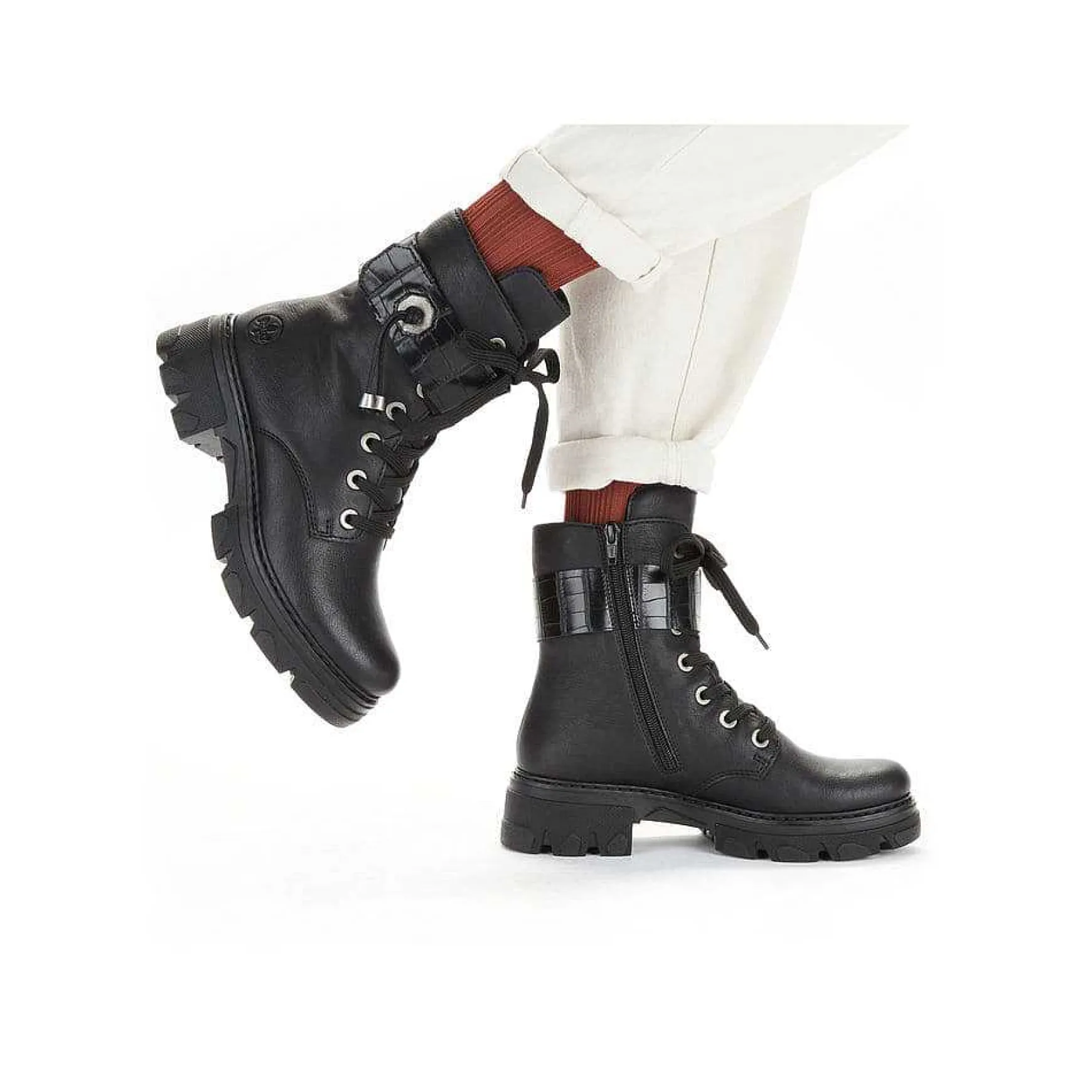 Rieker Women'S Biker Boots Jet Black