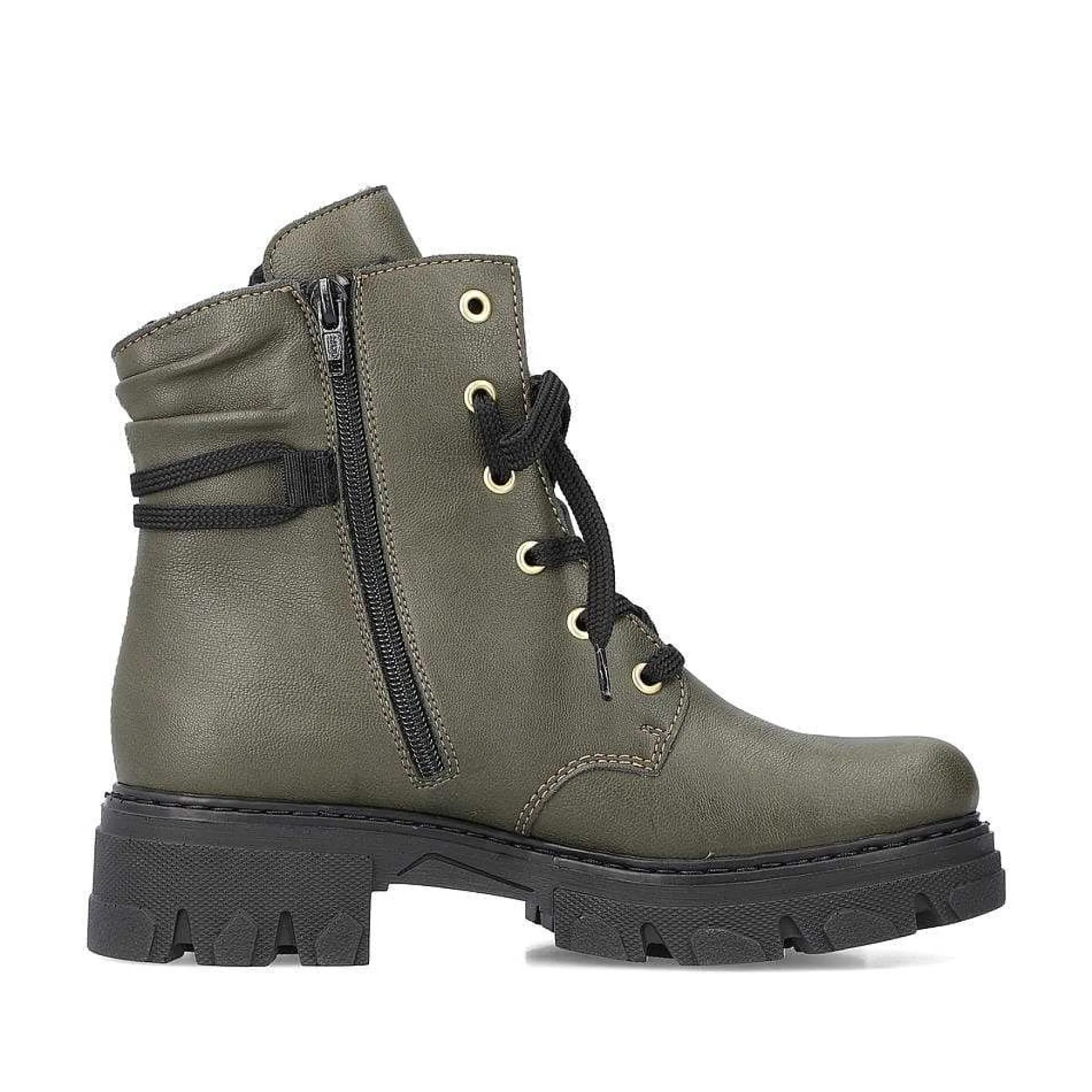 Rieker Women'S Biker Boots Khaki Green