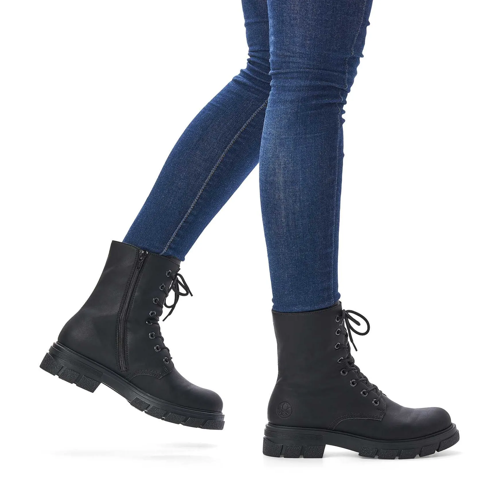 Rieker Women'S Biker Boots Graphite Black