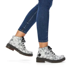 Rieker Women'S Biker Boots Silver White