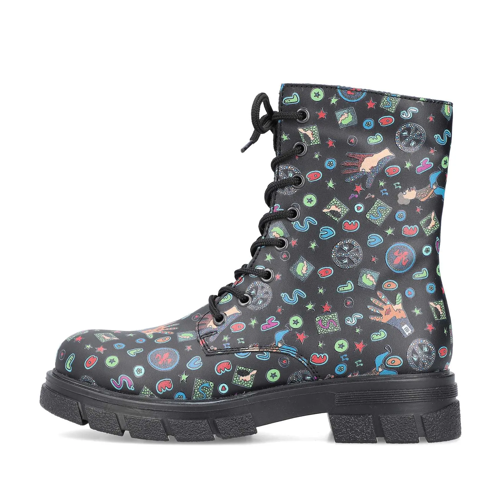 Rieker Women'S Biker Boots Multi-Black